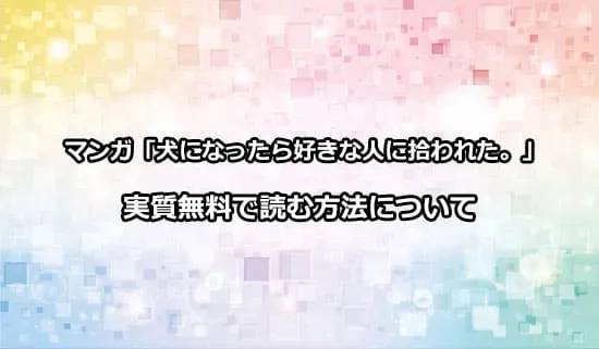 漫画「犬になったら好きな人に拾われた」を実質無料で読む方法