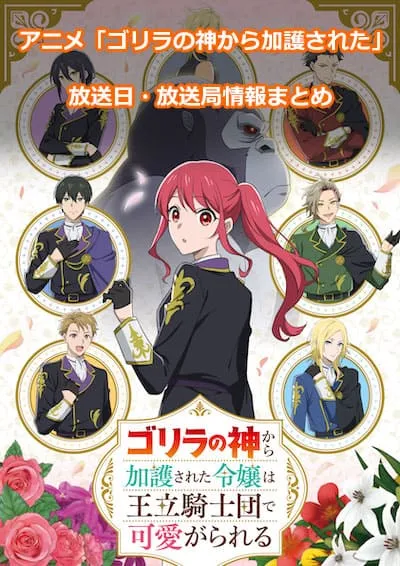アニメ「ゴリラの神から加護された令嬢は王立騎士団で可愛がられる」の放送日・放送局情報